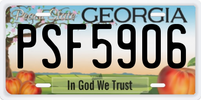 GA license plate PSF5906