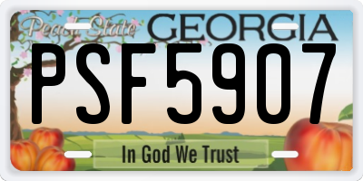 GA license plate PSF5907