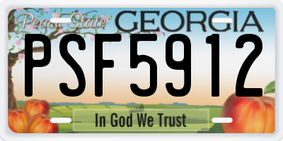 GA license plate PSF5912