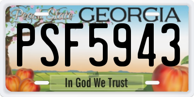 GA license plate PSF5943