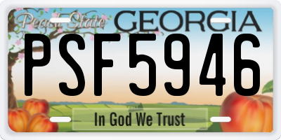 GA license plate PSF5946