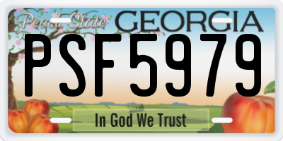 GA license plate PSF5979