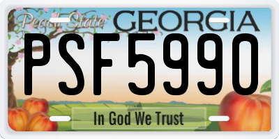 GA license plate PSF5990