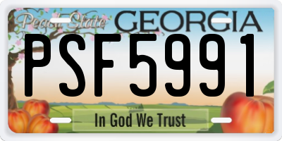 GA license plate PSF5991