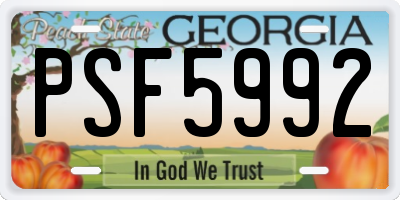GA license plate PSF5992
