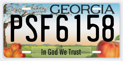 GA license plate PSF6158