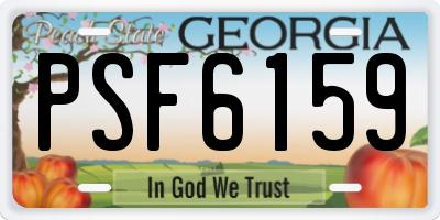 GA license plate PSF6159