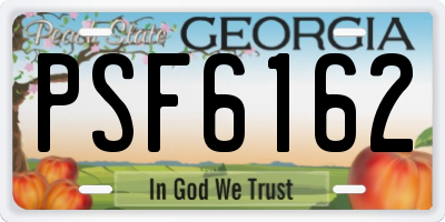 GA license plate PSF6162