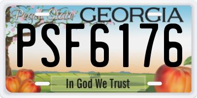 GA license plate PSF6176