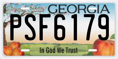 GA license plate PSF6179