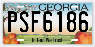 GA license plate PSF6186