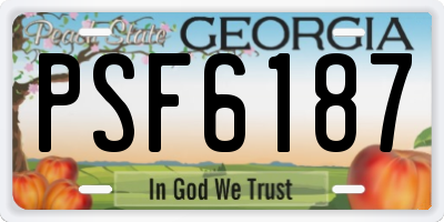 GA license plate PSF6187