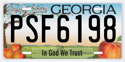 GA license plate PSF6198