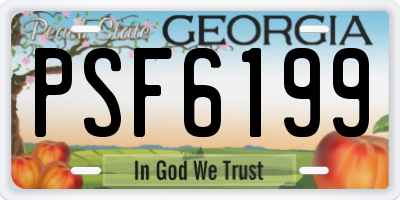 GA license plate PSF6199