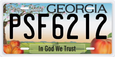 GA license plate PSF6212