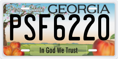 GA license plate PSF6220
