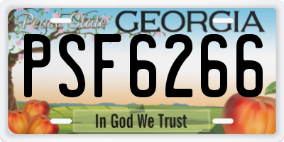 GA license plate PSF6266