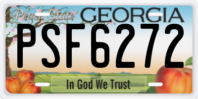 GA license plate PSF6272