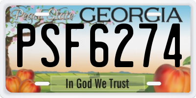 GA license plate PSF6274