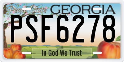 GA license plate PSF6278