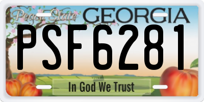 GA license plate PSF6281