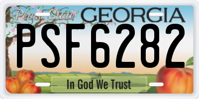 GA license plate PSF6282