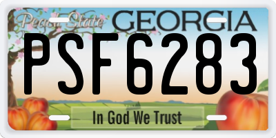 GA license plate PSF6283