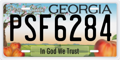 GA license plate PSF6284