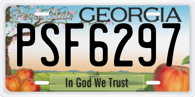 GA license plate PSF6297