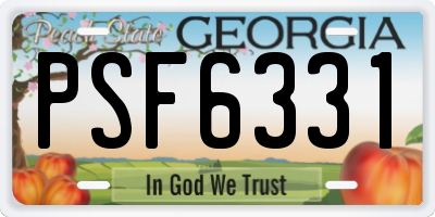 GA license plate PSF6331