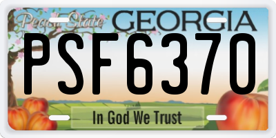 GA license plate PSF6370