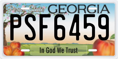 GA license plate PSF6459