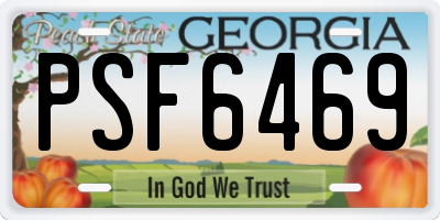 GA license plate PSF6469