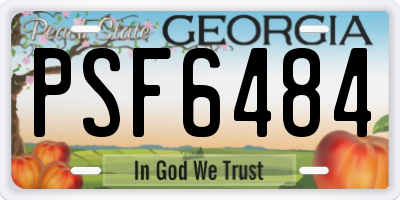 GA license plate PSF6484