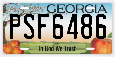 GA license plate PSF6486