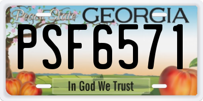 GA license plate PSF6571
