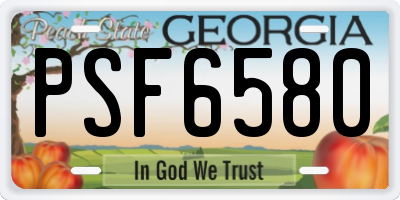 GA license plate PSF6580