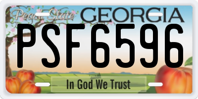 GA license plate PSF6596