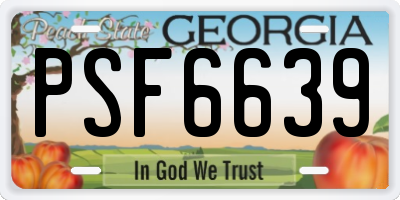 GA license plate PSF6639