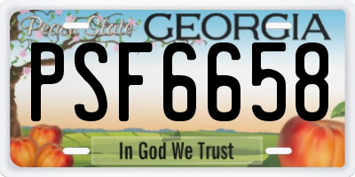GA license plate PSF6658