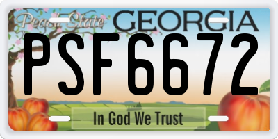 GA license plate PSF6672