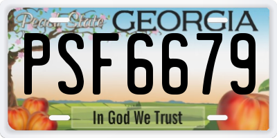 GA license plate PSF6679