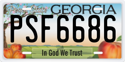GA license plate PSF6686