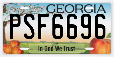 GA license plate PSF6696