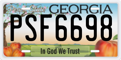 GA license plate PSF6698