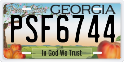GA license plate PSF6744