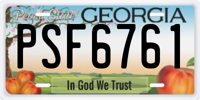 GA license plate PSF6761