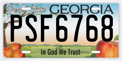 GA license plate PSF6768