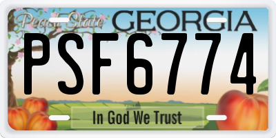 GA license plate PSF6774