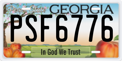 GA license plate PSF6776